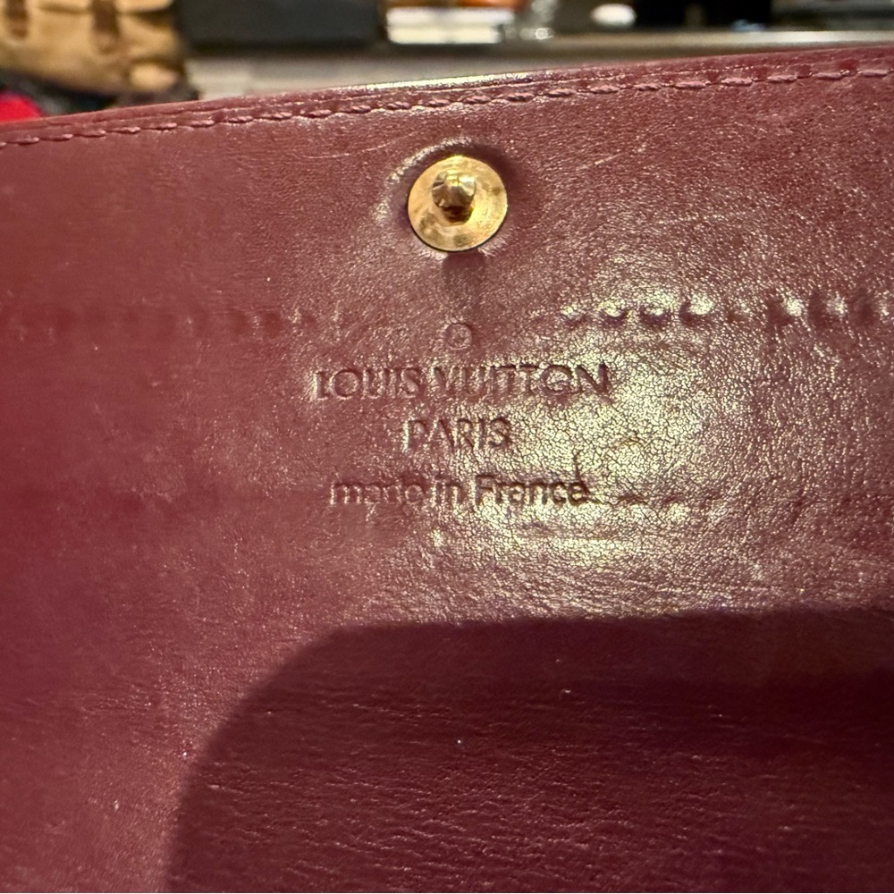 Louis Vuitton Amarante Monogram Vernis Sarah Wallet Rouge Fauviste EUC - Picture 7 of 14
